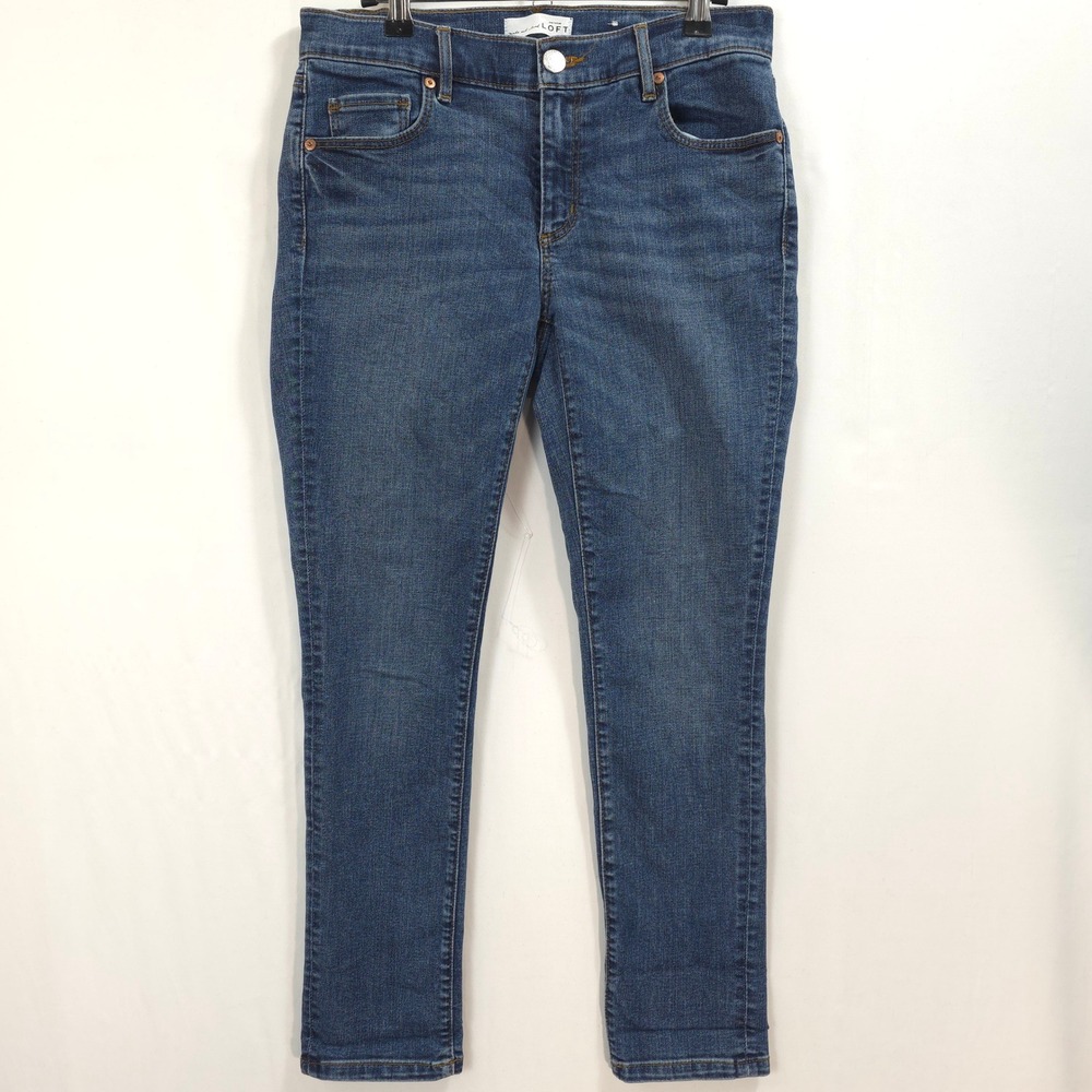 LOFT Skinny Crop Jeans Medium Wash Denim Womens 6/28 Classic Casual